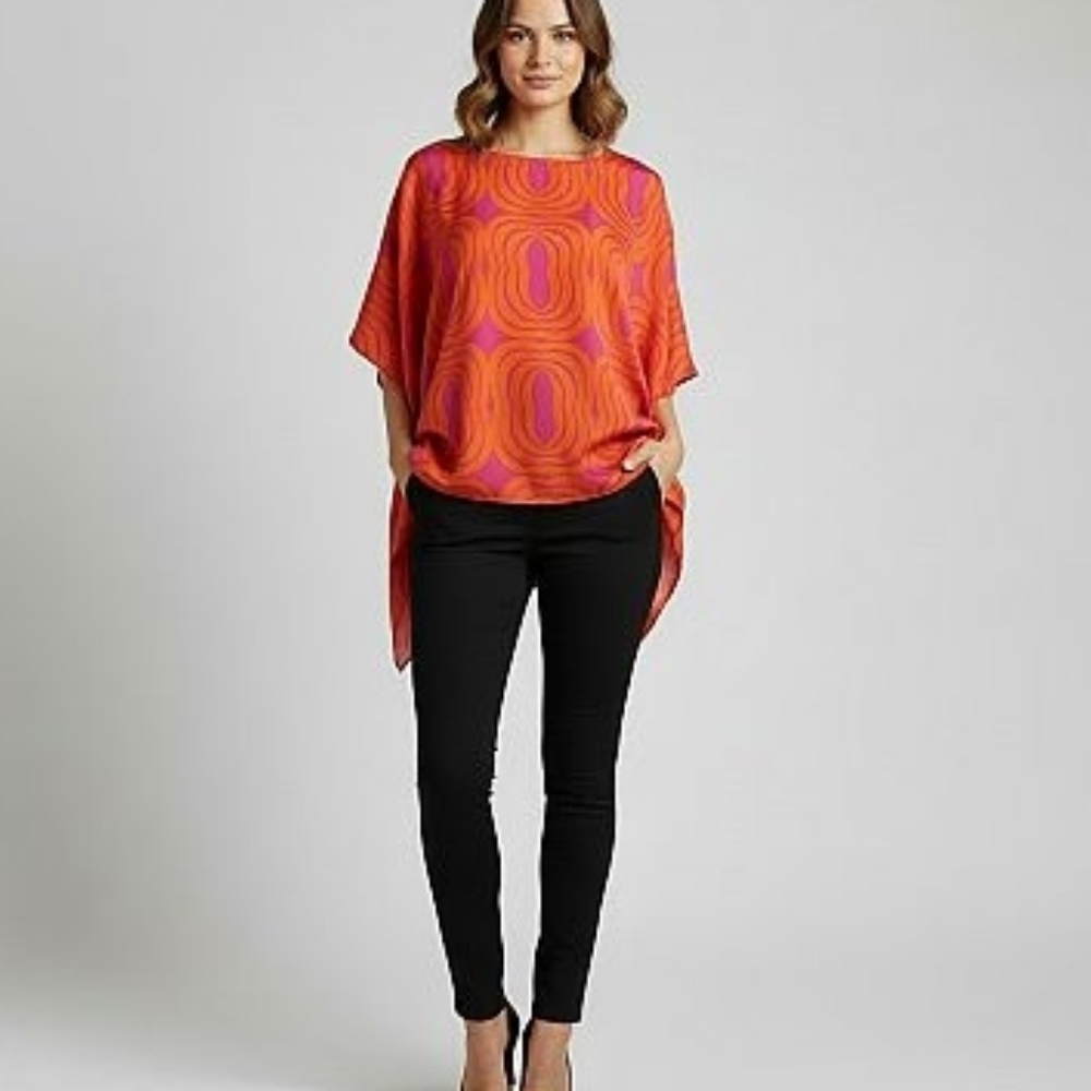 New York & Company Orange and Purple Tunic Top Size S - Picture 12 of 12